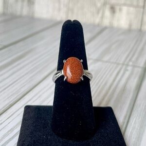 Golden Sunstone Stone Ring